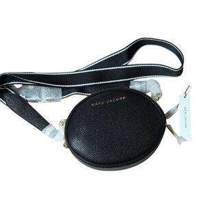 Marc Jacobs Rewind Oval Black Pebbled Leather Crossbody NWT